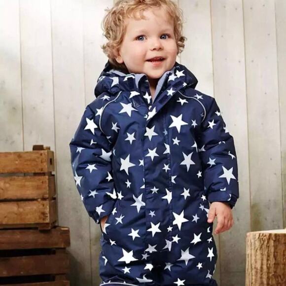 New Topolino Blue with Stars 18 month rain snowsuit - Picture 3 of 5